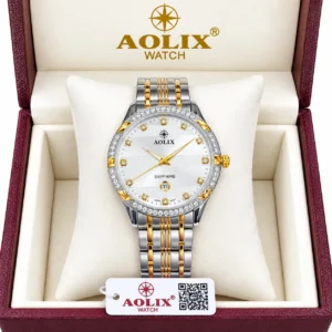 Aolix 9173 Men's Watch - Silver Gold White | Rovelle
