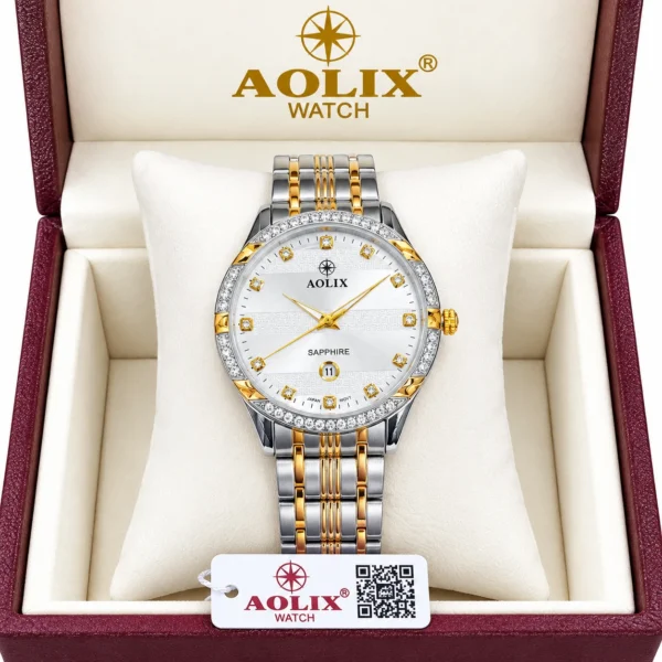 Aolix 9173 Men's Watch - Silver Gold White Aolix 9173 Men's Watch - Silver Gold White | Rovelle