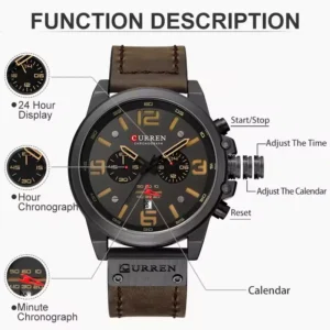 Curren 8314 - Black-Brown | Rovelle