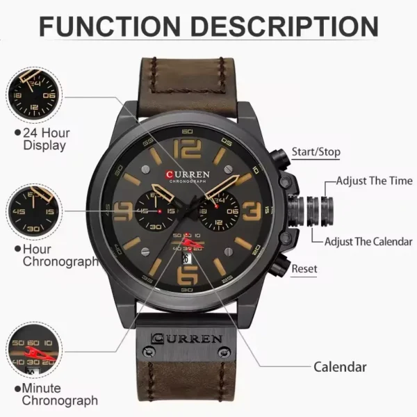 Curren 8314 - Black-Brown | Rovelle