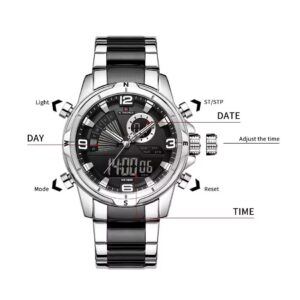 Naviforce 9257 For Men - Silver Black | Rovelle