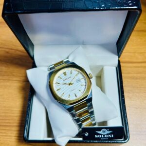 Soloni 1014 For Men - Silver Gold White With Premium Box | Rovelle