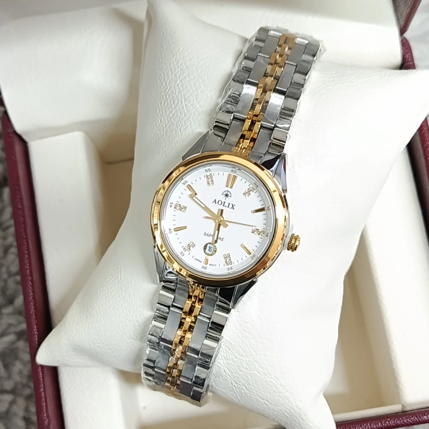 Aolix 9165 CH For Women Watch - Silver Gold White