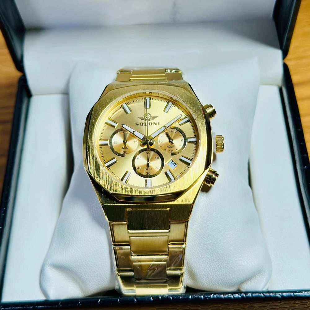 Soloni 3013 For Men - Gold With Premium Box