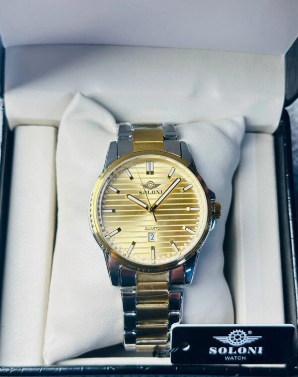 Soloni 1020 For Men - Silver Gold With Premium Box Soloni 1020 For Men - Silver Gold With Premium Box | Rovelle