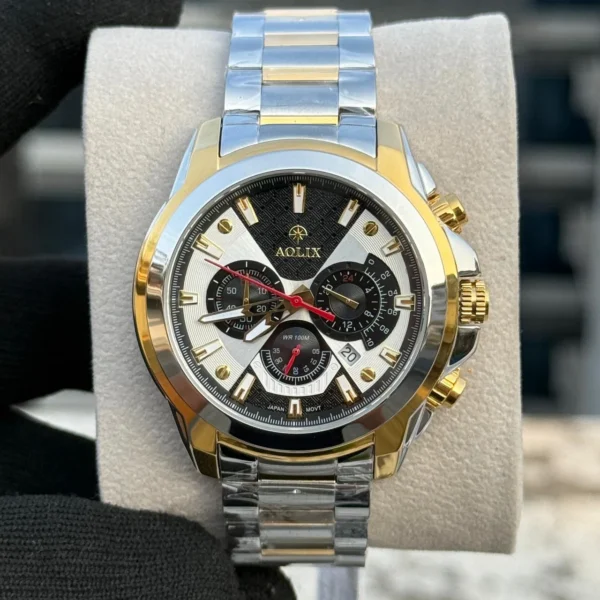 Aolix 7054 Men's Watch - Silver Black Gold | Rovelle