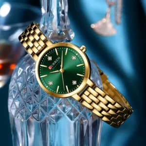 Curren 9106 Ladies Watch - Gold Green | Rovelle