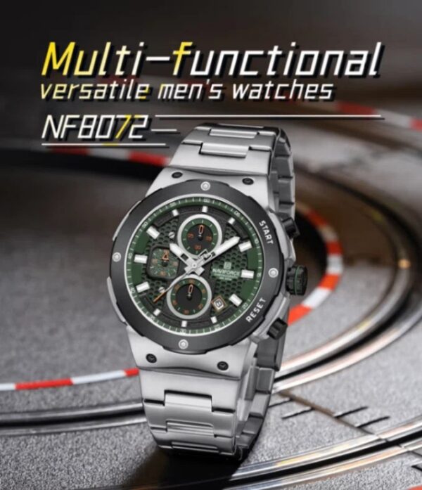Naviforce 8072 For Men - Silver Green | Rovelle