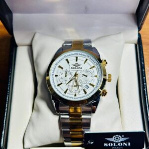 Soloni 3010 For Men - Silver Gold White With Premium Box | Rovelle
