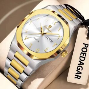 Poedagar 830 Men's Watch - Gold White | Rovelle