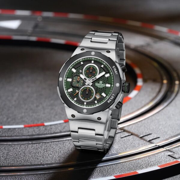 Naviforce 8072 For Men - Silver Green | Rovelle