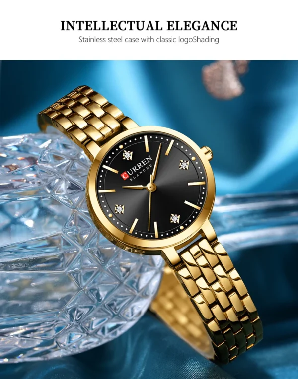 Curren 9106 Ladies Watch - Gold Black | Rovelle