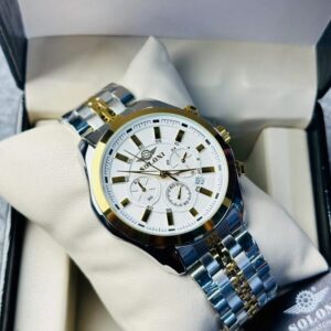 Soloni 3005 For Men - Silver Gold White With Premium Box | Rovelle