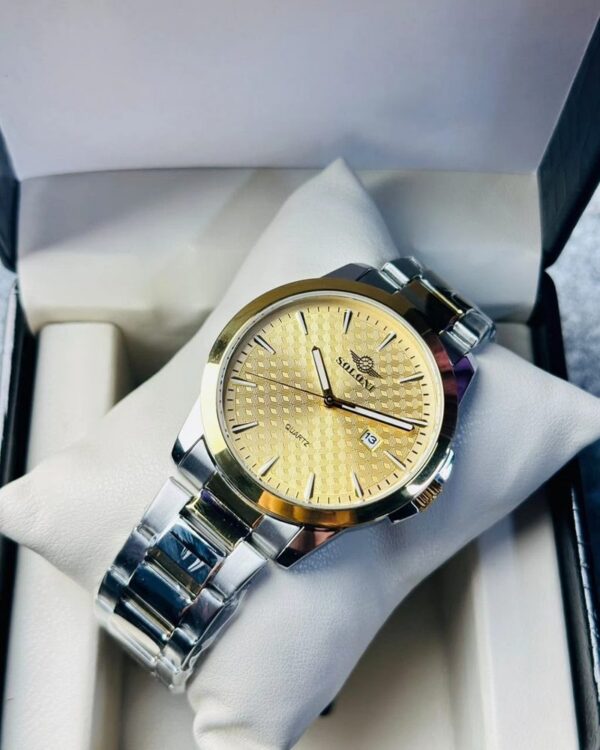 Soloni 1015 For Men - Silver Gold With Premium Box | Rovelle