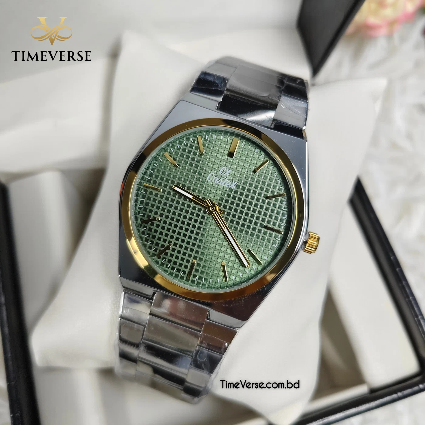 Caslex 2370 For Men - Silver Gold Green