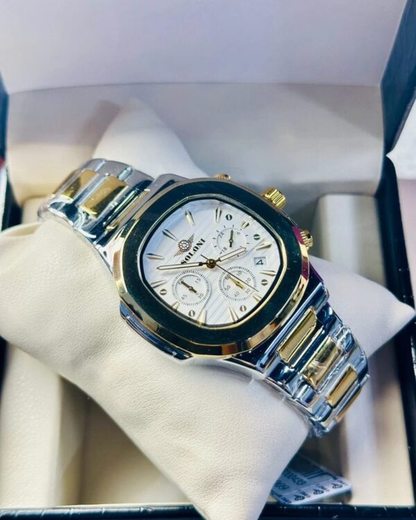 Soloni 3009 For Men - Silver Gold White With Premium Box | Rovelle