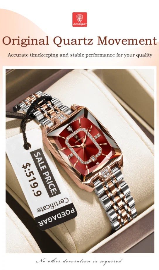 Poedagar 785 Ladies Watch - Silver Rose Red | Rovelle