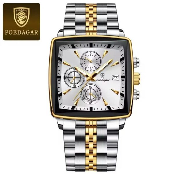 Poedagar 866 Men's Watch - Gold White | Rovelle