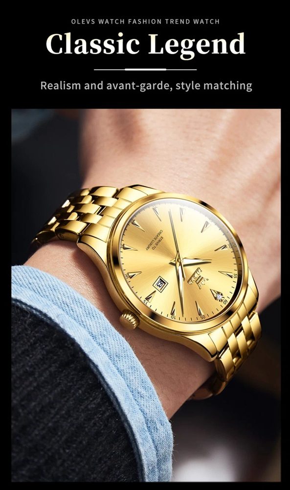 Olevs 5598 CH - Gold Blue For Men | Rovelle