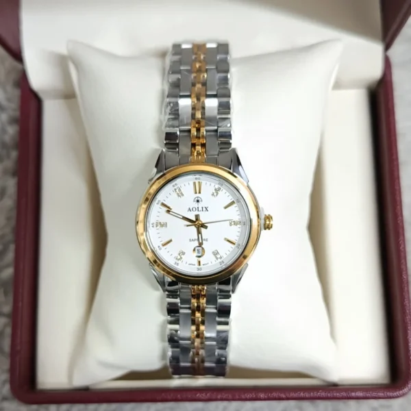 Aolix 9165 CH For Women Watch - Silver Gold White | Rovelle