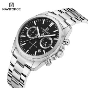 Naviforce 8082 CH For Men - Silver Black | Rovelle