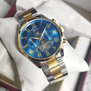Olevs 3640 CH For Men – Silver Gold Blue | Rovelle