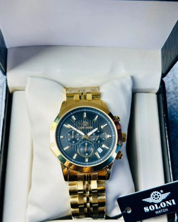 Soloni 3008 For Men - Gold Black With Premium Box Soloni 3008 For Men - Gold Black With Premium Box | Rovelle
