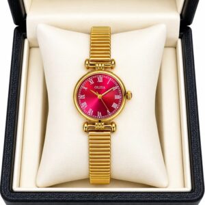 Oliya 5201 Ladies Watch - Gold Red | Rovelle