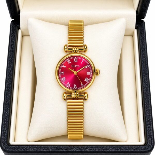 Oliya 5201 Ladies Watch - Gold Red Oliya 5201 Ladies Watch - Gold Red | Rovelle