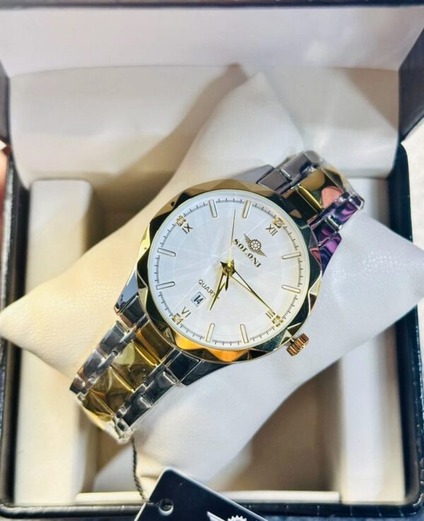 Soloni 1016 M For Men - Silver Gold White with Premium Box | Rovelle