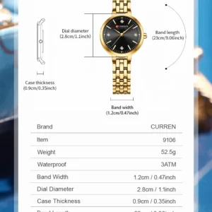 Curren 9106 Ladies Watch - Silver Blue | Rovelle