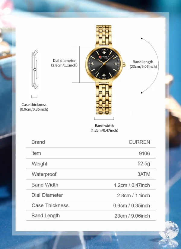 Curren 9106 Ladies Watch - Silver Blue | Rovelle