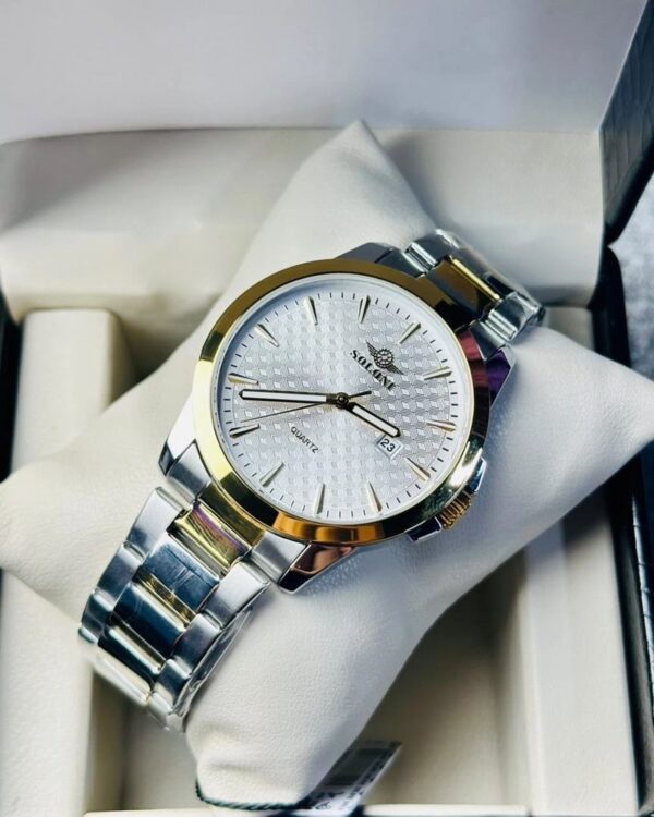 Soloni 1015 For Men - Silver Gold White With Premium Box | Rovelle