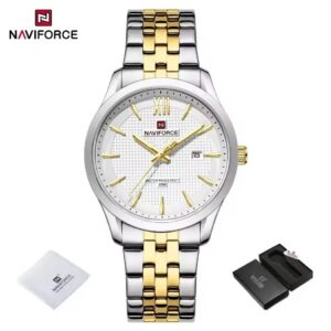 Naviforce 9255 For Men - Silver Gold | Rovelle