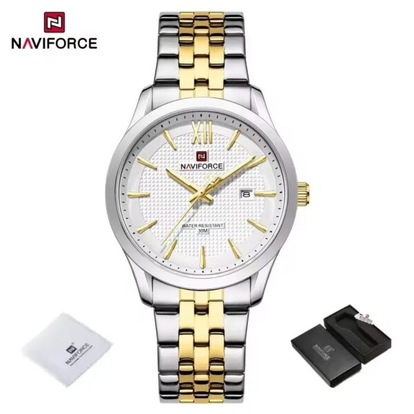 Naviforce 9255 For Men - Silver Gold | Rovelle