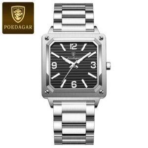 Poedagar 870 Men's Watch - Silver Black | Rovelle