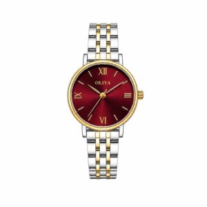 Oliya 5209 Ladies Watch - Silver Gold Red | Rovelle