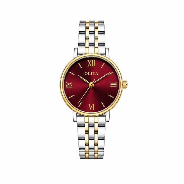 Oliya 5209 Ladies Watch - Silver Gold Red Oliya 5209 Ladies Watch - Silver Gold Red | Rovelle