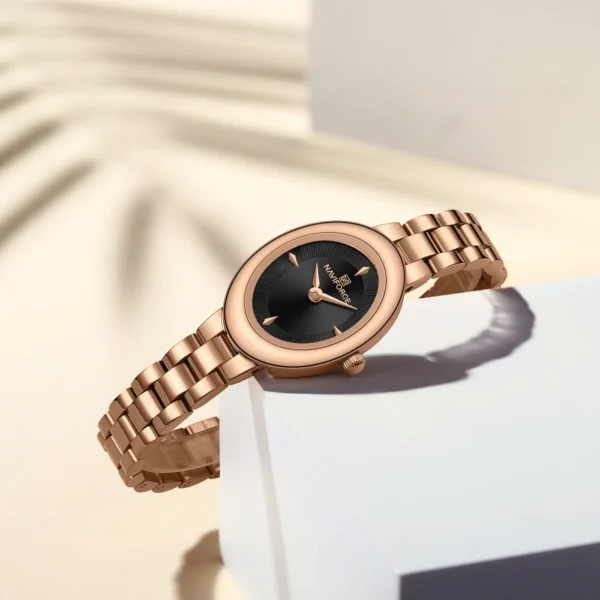 NAVIFORCE 5081 Ch Women Watch - Rose Black | Rovelle
