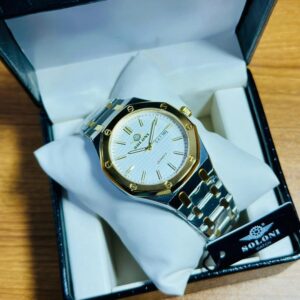 Soloni 1012M For Men -Silver Gold White with Premium Box | Rovelle