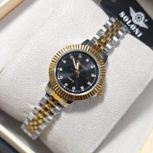Soloni 1039 For Women - Silver Gold Black With Premium Box | Rovelle