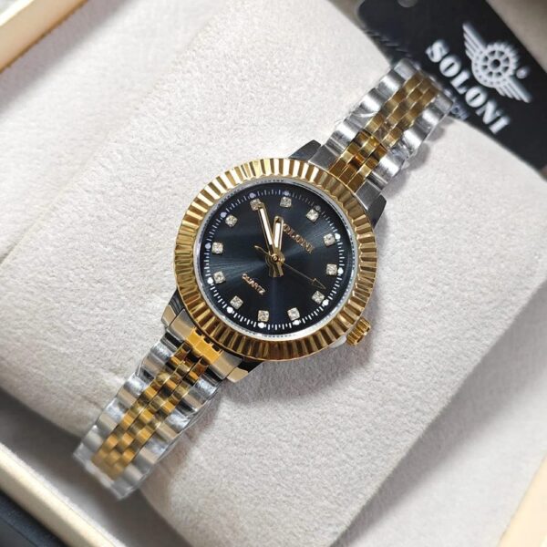 Soloni 1039 For Women - Silver Gold Black With Premium Box | Rovelle