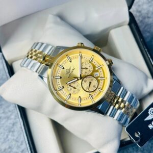Soloni 3015 For Men - Silver Gold With Premium Box | Rovelle