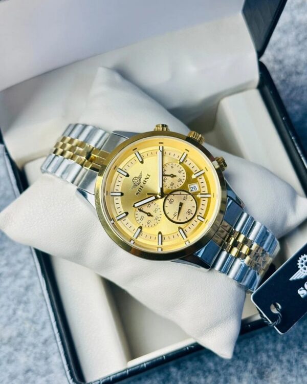 Soloni 3015 For Men - Silver Gold With Premium Box | Rovelle