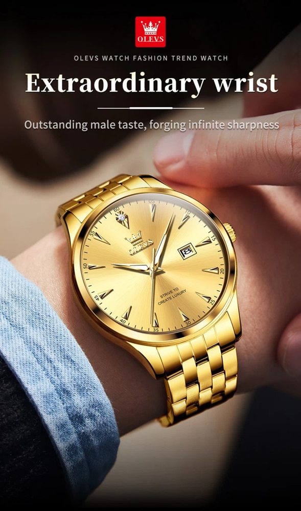 Olevs 5598 CH - Gold Blue For Men | Rovelle
