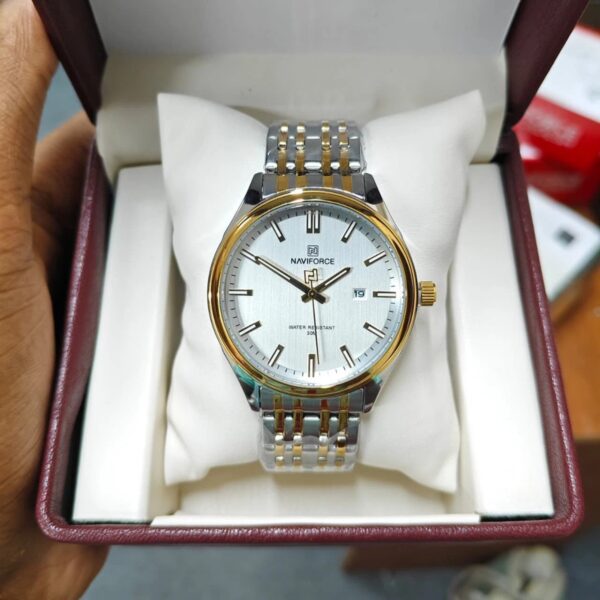 Naviforce 8039 - Silver Gold White For Men | Rovelle