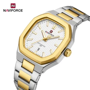 NAVIFORCE 9271 CH Men Watch - Silver Gold White | Rovelle