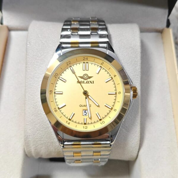 Soloni 1011M For Men - Silver Gold With Premium Box | Rovelle