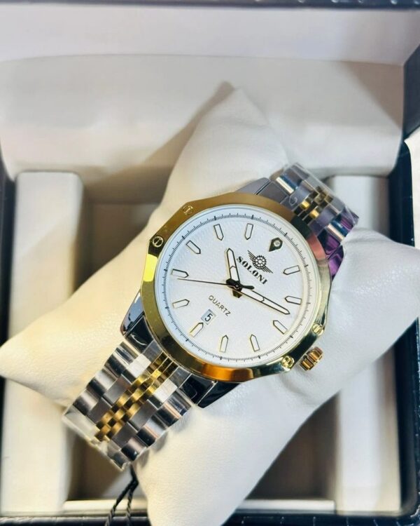 Soloni 1007 For Men - Silver Gold White With Premium Box | Rovelle