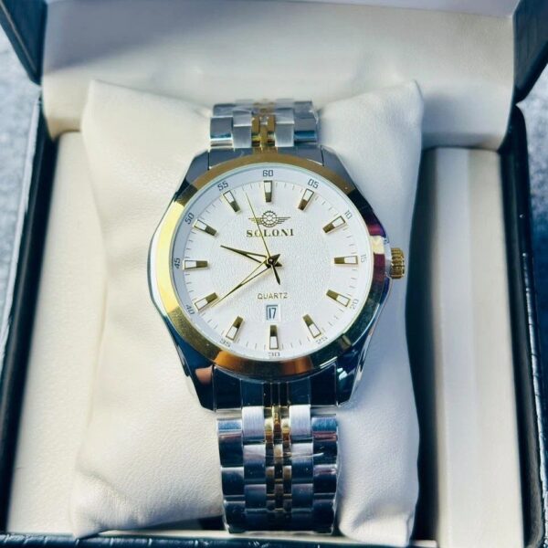 Soloni 1006 M For Men - Silver Gold White with Premium Box | Rovelle